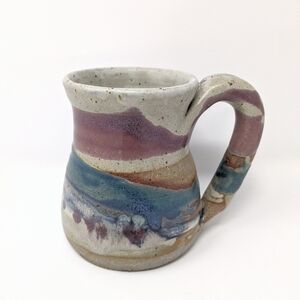 Klickitat White Salmon Handcrafted Pottery Mug with Multicolor Design